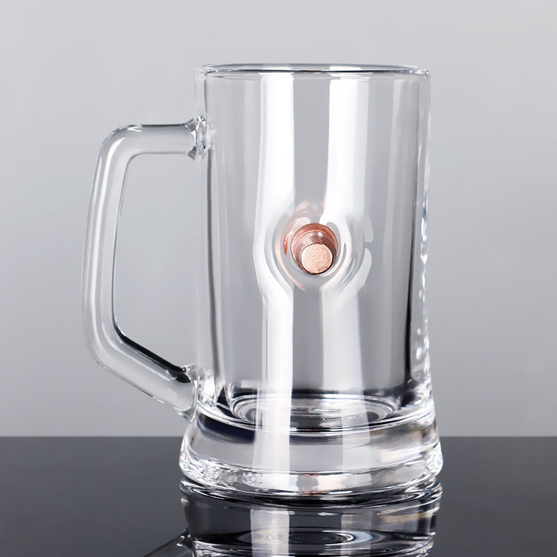 Creative Glass Whiskey Cup with Bullet Design