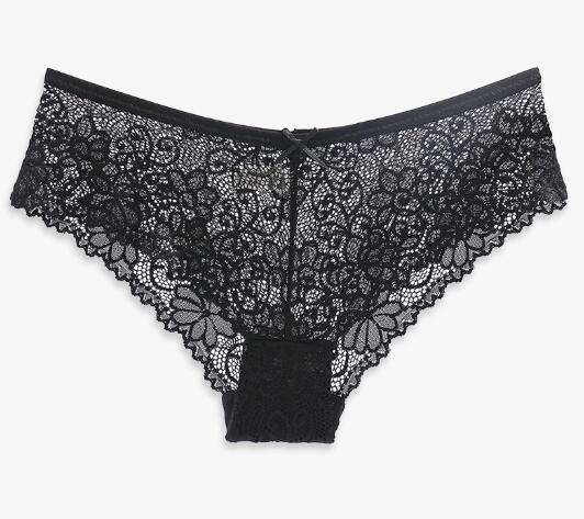 Women's Lace T-shaped Cotton Underwear - Pink Butterfly