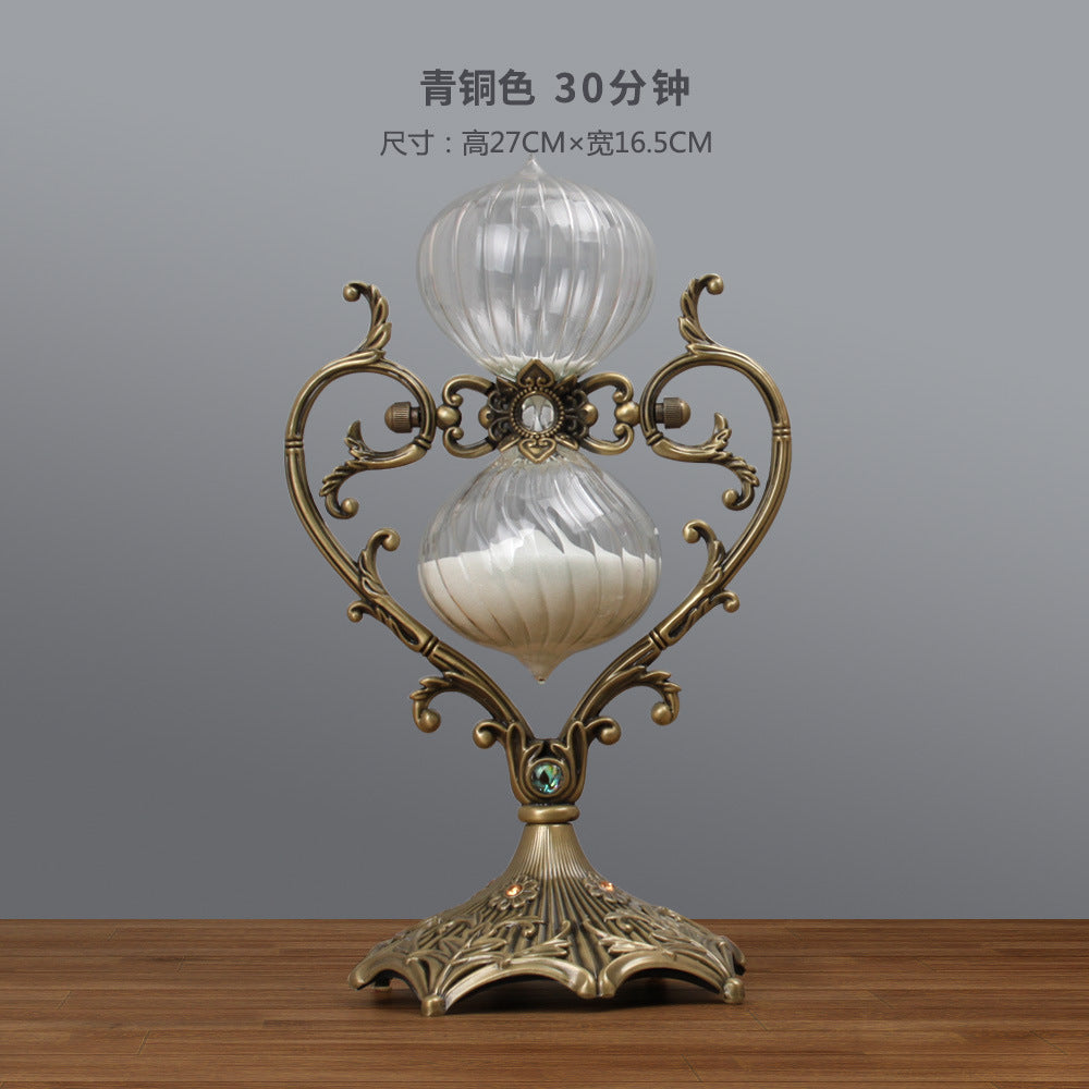 Metal Heart Hourglass Timer for Bedroom Decoration