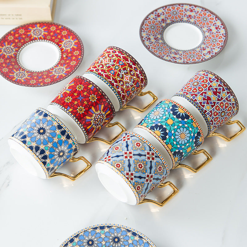Flower Tea Cup and Saucer Set for Afternoon Tea