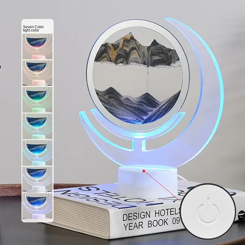 Moving Sand Art Table Lamp - 3D Moon Night Light
