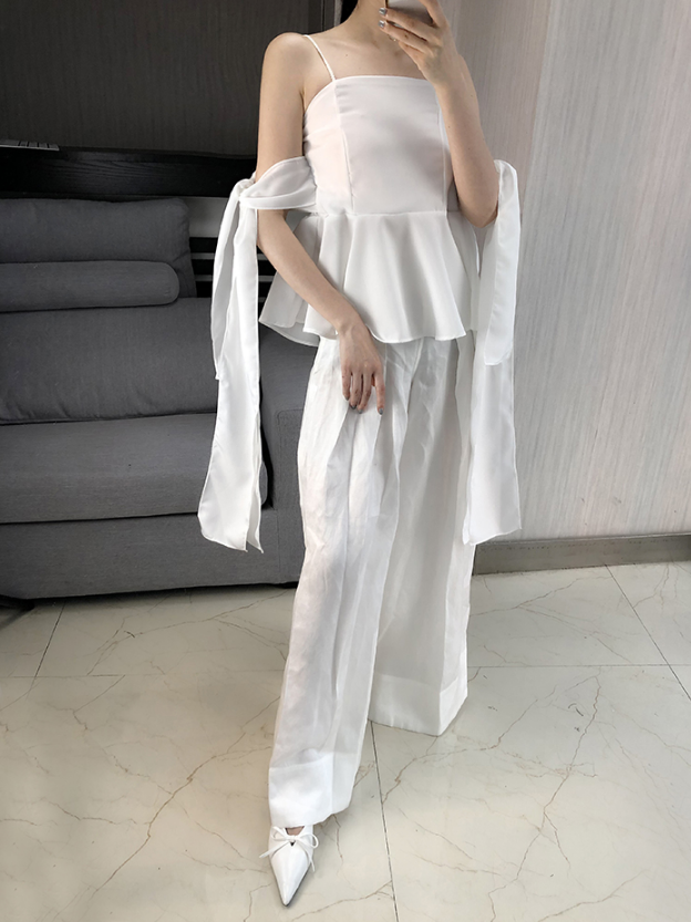 Off-Shoulder Chiffon Blouse for Women