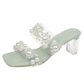 Korean Style Crystal Heel High-Heel Sandals & Slippers