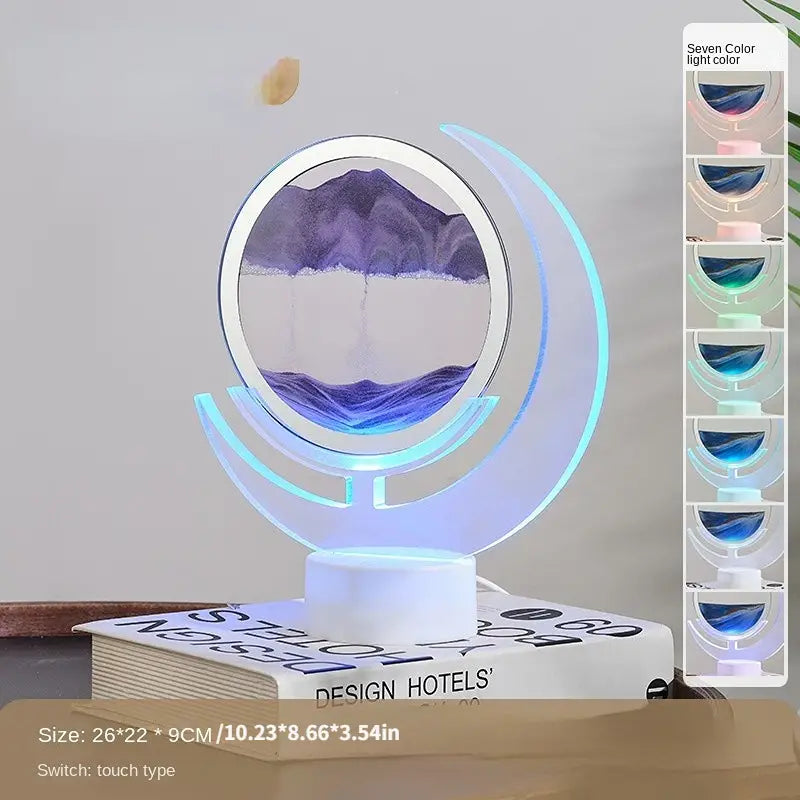 Moving Sand Art Table Lamp - 3D Moon Night Light
