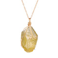 Irregular Necklace with White Crystal Pendant