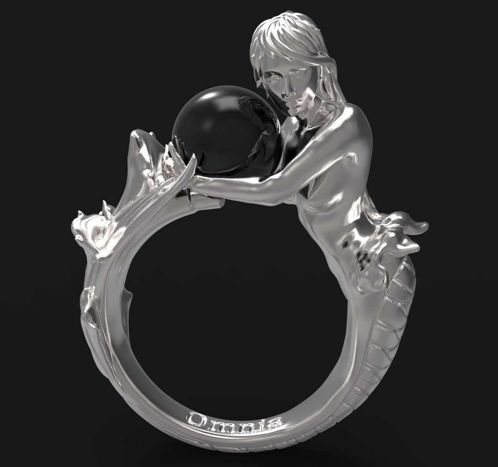 White Pearl Mermaid Ring