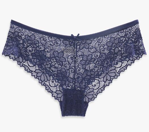 Women's Lace T-shaped Cotton Underwear - Pink Butterfly