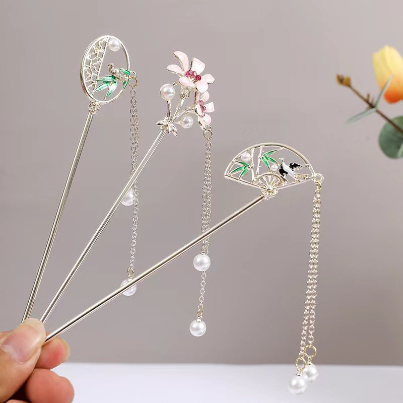New Chinese Style Floral Hairpin for Everyday Use