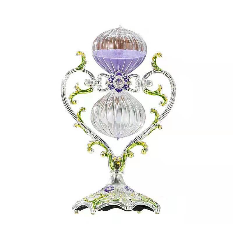 Metal Heart Hourglass Timer for Bedroom Decoration