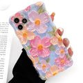 Floral Case for iPhone 13, Curly Wave Frame Flower Phone Case for Girls Women Soft Protective Cover for iPhone 13 6.1 inch