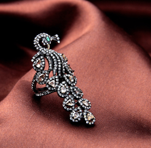 Elegant Diamond Peacock Ring for Women