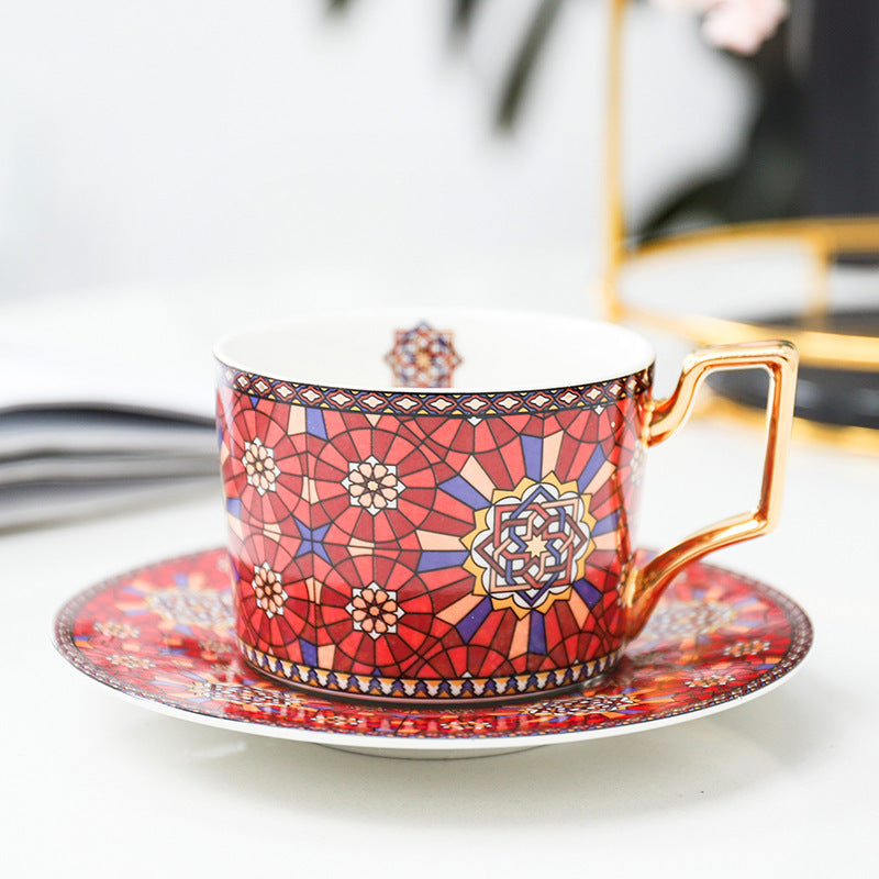 Flower Tea Cup and Saucer Set for Afternoon Tea