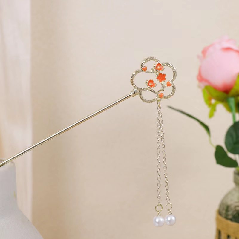 New Chinese Style Floral Hairpin for Everyday Use