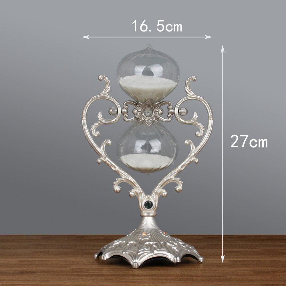 Metal Heart Hourglass Timer for Bedroom Decoration