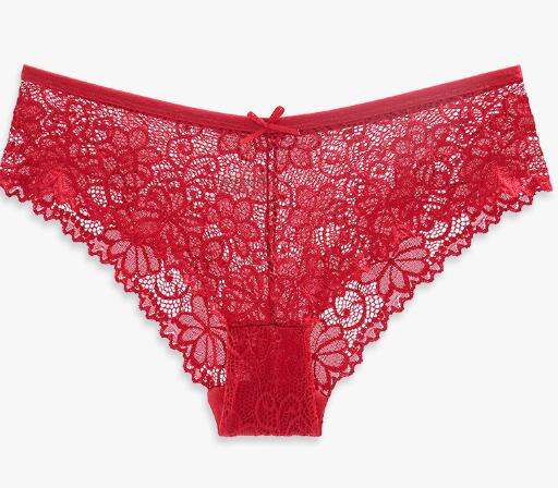 Women's Lace T-shaped Cotton Underwear - Pink Butterfly