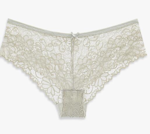 Women's Lace T-shaped Cotton Underwear - Pink Butterfly