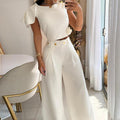 WOLFF Women's Sleeveless Top and Wide Leg Pants Set