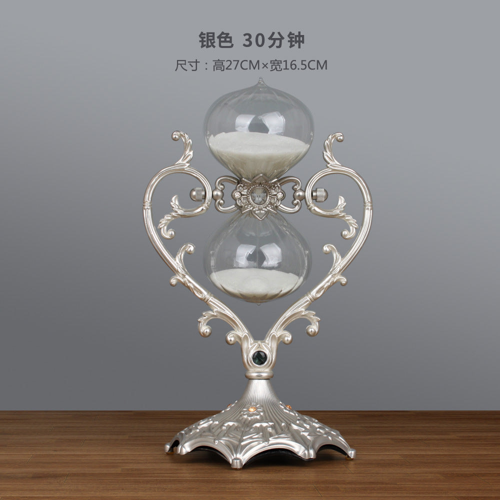 Metal Heart Hourglass Timer for Bedroom Decoration