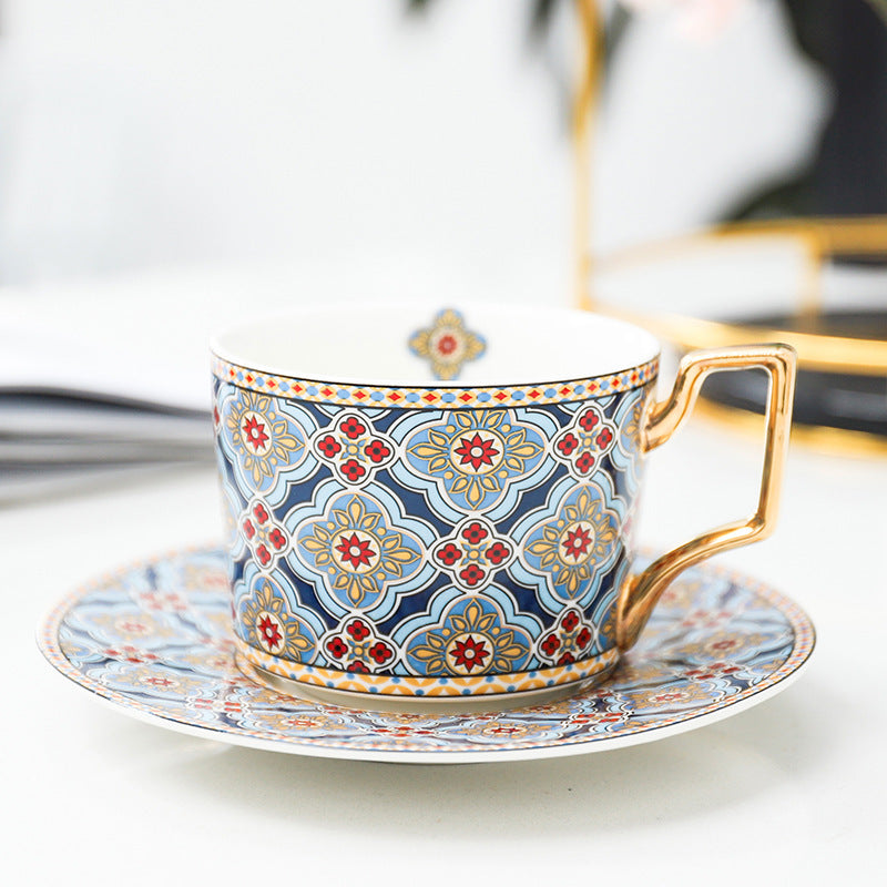 Flower Tea Cup and Saucer Set for Afternoon Tea