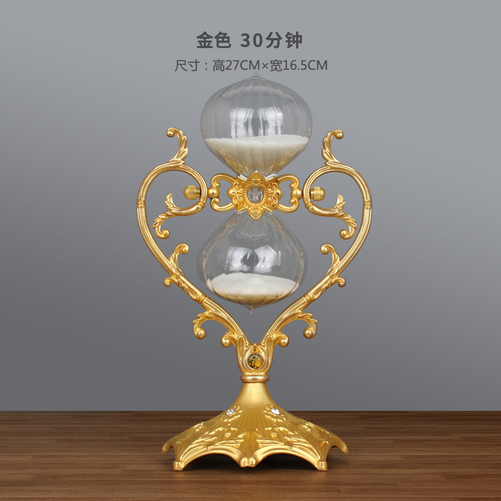 Metal Heart Hourglass Timer for Bedroom Decoration