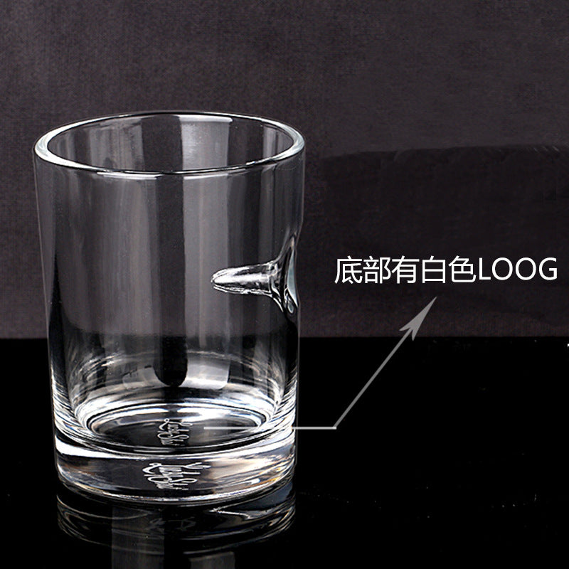 Creative Glass Whiskey Cup with Bullet Design